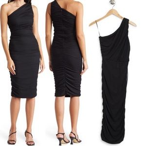 Love By Design One Shoulder Body Con Midi Dress